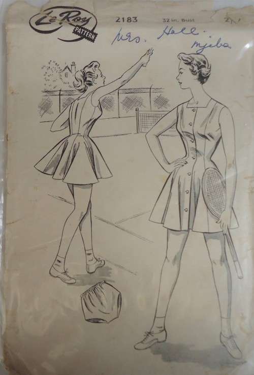 VINTAGE LE ROY 2183 TENNIS DRESS SIZE 32` BUST SEE LISTING -ZIPLOC BAG