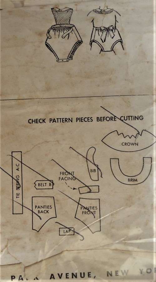 VINTAGE McCALLS 1873  TODDLER`S SWISUIT & HAT SIZE 2 YEARS -COMPLETE - ZIPLOC BAG