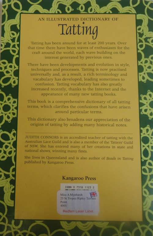 AN ILLUSTRATED DICTIONARY OF TATTING - JUDITH CONNORS - 92 PAGES SOFT COVER