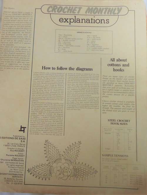 CROCHET MONTHLY - EARLY EDITION - NO COVER