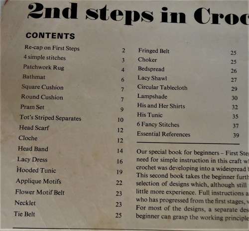 2nd STEPS TO CROCHET BY PATONS #179- 40 PAGE A4 SIZE BOOK