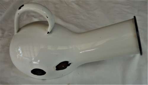 WHITE ENAMEL MEDICAL URINAL CUP IN EXCELLENT CONDITION