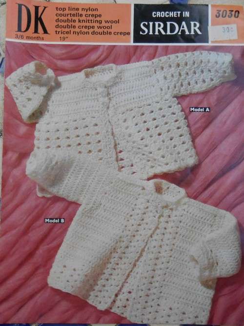 SIDAR 3030 CROCHET MATINEES  TO FIT 3 - 6 MONTHS - 19`