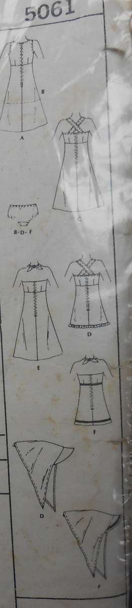McCALLS 5061 DRESS-SCARF-PANTIES SIZE C10-12-14 -SEE LISTING-ZIPLOC BAG