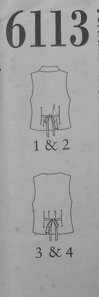 NEW LOOK PATTERNS 6113 SET OF WAISTCOATS SIZES 6 - 16  COMPLETE