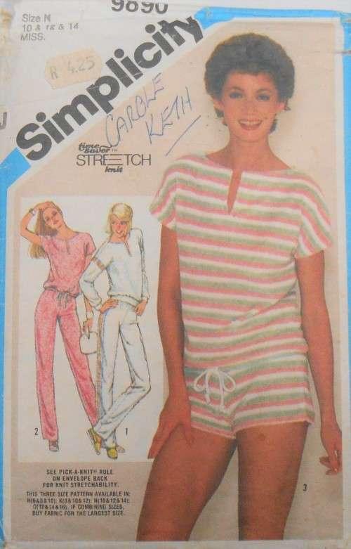 SIMPLICITY 9890 TRACKSUIT PULL OVER TOP-PULL ON PANTS & SHORTS SIZE N 10-12-14 COMPLETE