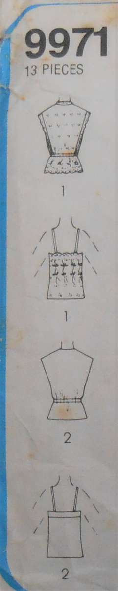 SIMPLICITY PATTERNS 9971 PULLOVER CAMISOLES & UNLINED JACKETS SIZE 10 COMPLETE