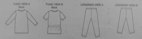 KWIK SEW PATTERNS K3476 GIRLS DRESS/TOP-LEGGINGS SIZE XS-4/5 S-6/7 M-7/8 L-10 XL - 12 YEARS COMPLETE