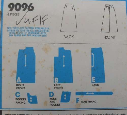 SIMPLICITY 9096 SKIRT SIZE N 10-12-14 COMPLETE-UNCUT-F/FOLDED