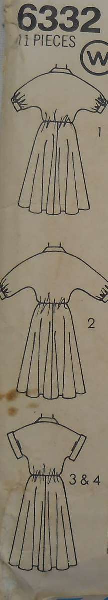 SIMPLICITY 6332 PULLOVER DRESS WITH FLARED SKIRT SIZE N 10-12-14 COMPLETE