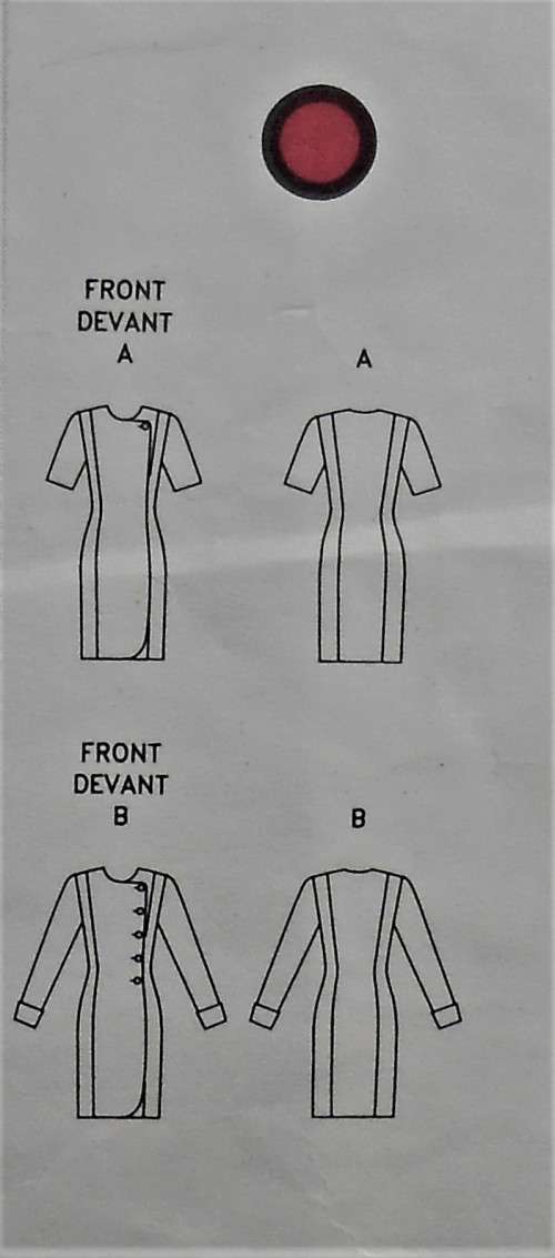 VOGUE 8249 SEMI FITTED SLIGHTLY TAPED DRESS SIZES 12-14-16 COMPLETE-CUT TO 14