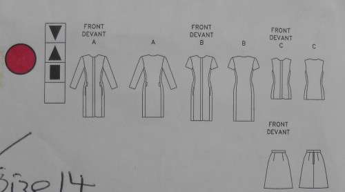 VOGUE 9407 DRESS-TOP-SKIRT SIZES 14-16-18 COMPLETE-CUT TO SIZE 14