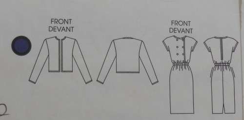 VOGUE 9630 LOOSE FITTING WAIST JACKET & BLOUSON DRESS SIZES 8-10-12 COMPLETE-CUT TO SIZE 12