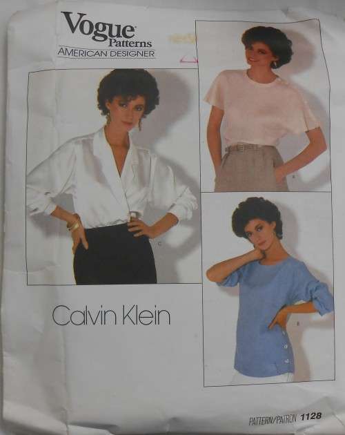 VOGUE 1128 CALVIN KLEIN TOP & BLOUSE SIZE 12 COMPLETE