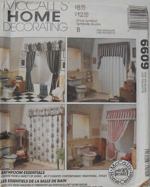 McCALLS HOME DECORATING 6609-BATHROOM ESSENTIALS ONE SIZE- COMPLETE-MOSTLY UNCUT