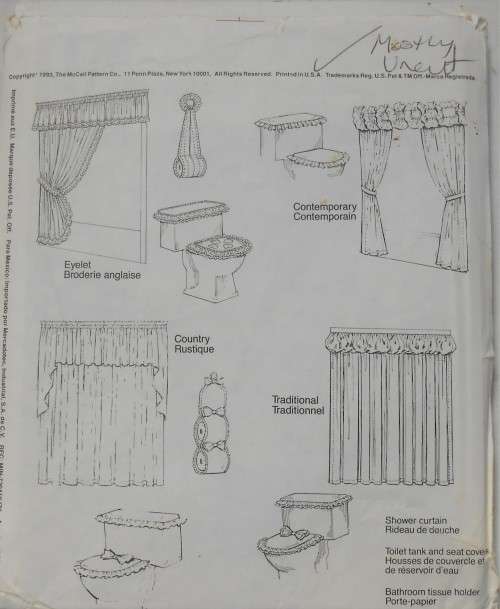 McCALLS HOME DECORATING 6609-BATHROOM ESSENTIALS ONE SIZE- COMPLETE-MOSTLY UNCUT