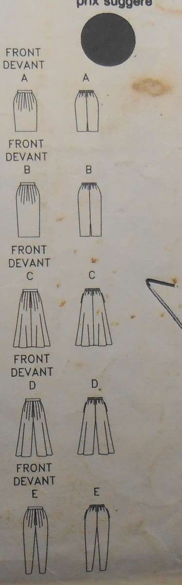 BUTTERICK 5058 SKIRT-SPLIT SKIRT-PANTS SIZE 12-14-16 COMPLETE