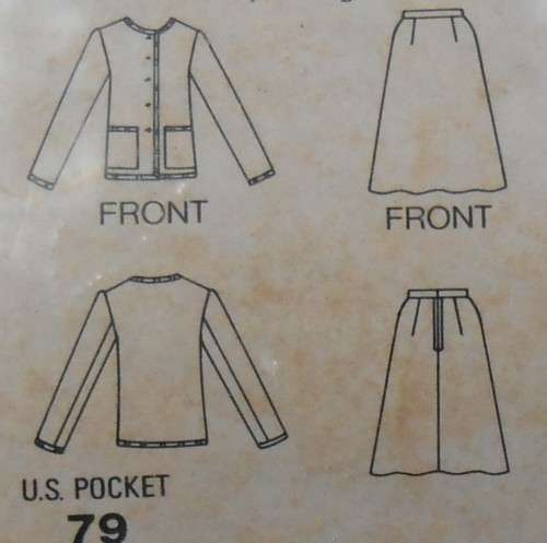 BUTTERICK 5060 JACKET & SKIRT SIZE 14-16-18 COMPLETE-ZIPLOC BAG