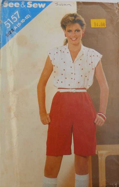 BUTTERICK 5157 BLOUSE & SHORTS SIZE 8-10-12 COMPLETE-UNCUT-F/FOLDED