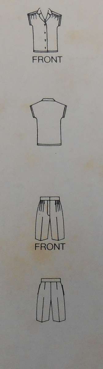 BUTTERICK 5157 BLOUSE & SHORTS SIZE 8-10-12 COMPLETE-UNCUT-F/FOLDED
