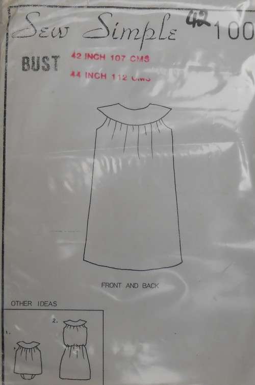 SEW SIMPLE 100 - DRESS -SIZE 342-44/107-112 CM COMPLETE-ZIPLOC BAG