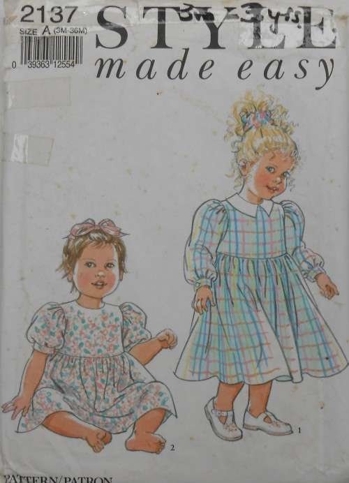 STYLE 2137 BABY & TODDLER DRESSES  SIZE 3 MONTHS - 3 YEARS COMPLETE