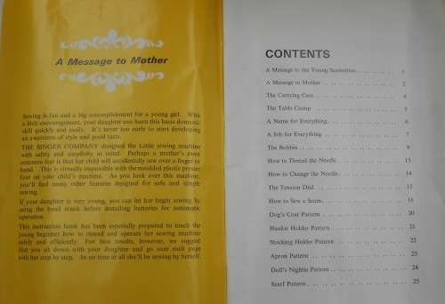 1960S LITTLE GOLDEN PANORAMIC SEWING MACHINE BY SINGER IN BOX WITH CARRY CASE FULL WORKING CONDITION