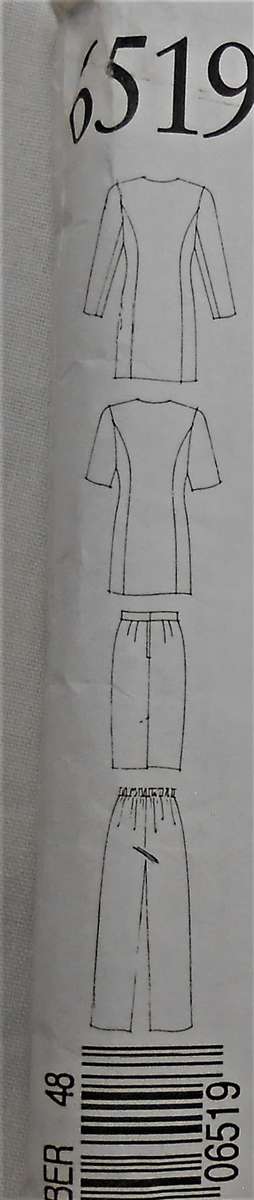 NEW LOOK PATTERNS 6519 V NECK JACKET-TOP-SKIRT-PANTS SIZES 8-20 COMPLETE-PART CUT