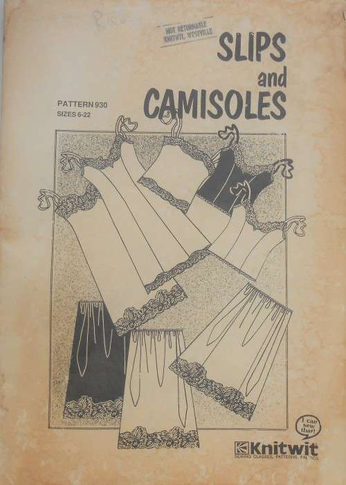 KNITWIT PATTERN 930 SLIPS & CAMISOLES SIZES LADIES 6 - 22