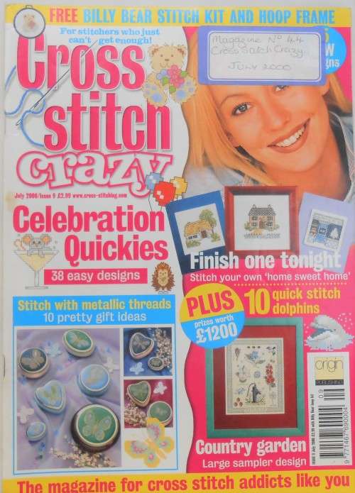 CROSS STITCH CRAZY  MAGAZINE UK ISSUE 9 JULY 2000 WITH PATTERNS- 84 PAGES