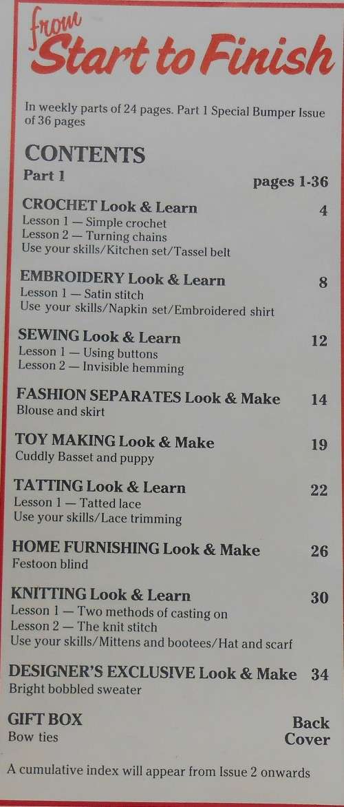 FROM START TO FINISH - THE COMPLETE NEEDLECRAFT GUIDE  ISSUE 1 - 40 PAGES