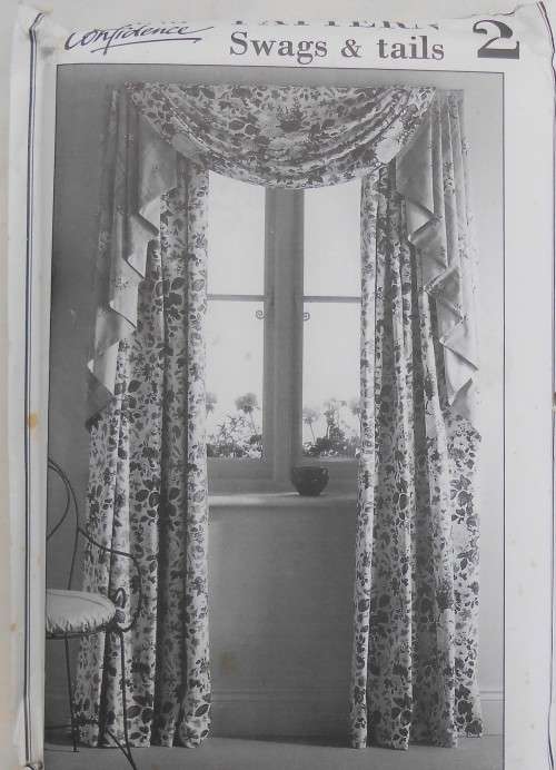 SEWING WITH CONFIDENCE PATTERN 2 - CURTAINS - SWAGS & TAILS 0NE SIZE COMPLETE & UNCUT