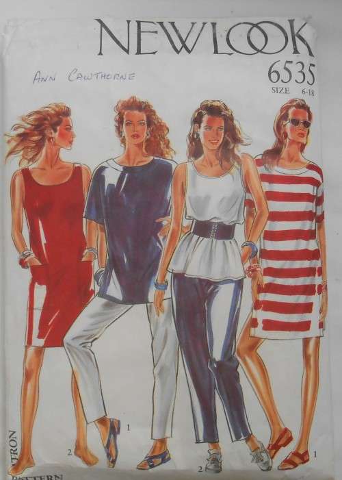 NEW LOOK PATTERNS 6535 DRESS-TOPS-PANTS SIZE 6 - 18 COMPLETE