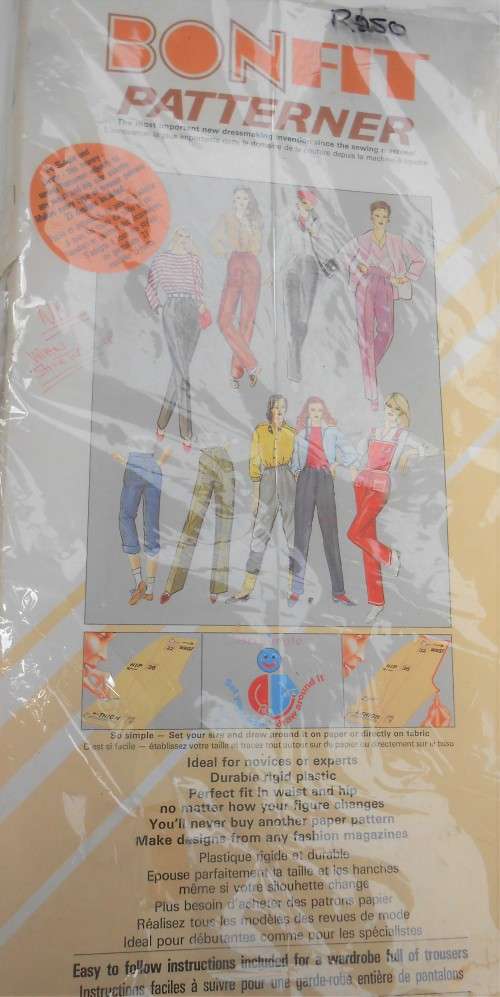 BONFIT PATTERNER PANTS PATTERN ADJUSTS TO ANY WAIST AND HIP SIZE - 27 PANTS PATTERNS