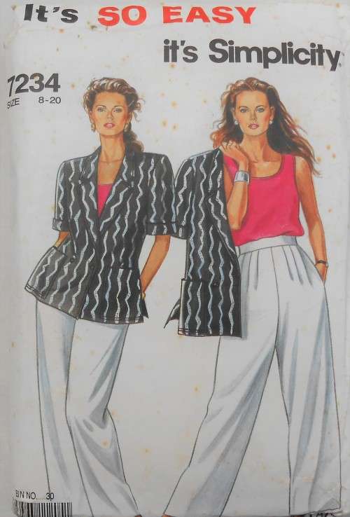 SIMPLICITY 7234 JACKET-TOP-PANTS SIZE 8-20 COMPLETE