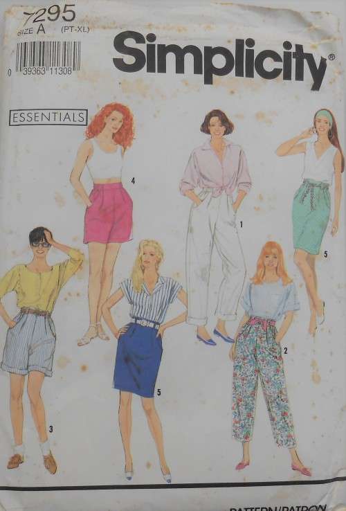 SIMPLICITY 7295 PANTS-SHORTS-SKIRT SIZE A PT- XL (6-24) COMPLETE
