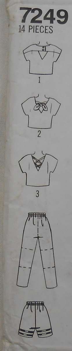 SIMPLICITY 7249 GIRLS TOPS-PANTS-CAPRI-SHORTS SIZE SM-L 7-14 YEARS COMPLETE-UNCUT-F/FOLDED