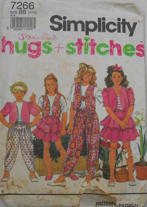 SIMPLICITY 7266 GIRLS SKIRT-ZOUAVE PANTS-JACKET-WAISTCOAT SIZE  7-14 YEARS COMPLETE-UNCUT-F/FOLDED