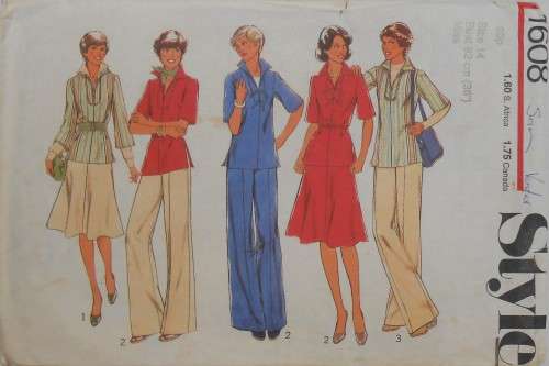 STYLE 1608 TOP & SKIRT SIZE 14 BUST 92 CM - NO PANTS SUPPLIED