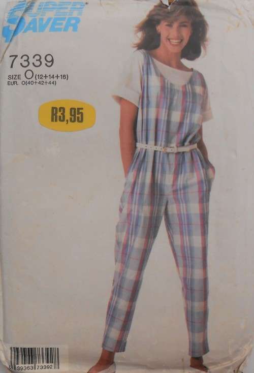 SIMPLICITY 7399 VERY LOOSE PULL ON JUMPSUIT & PULLOVER TOP SIZE O 12-14-16 COMPLETE-PARTCUT