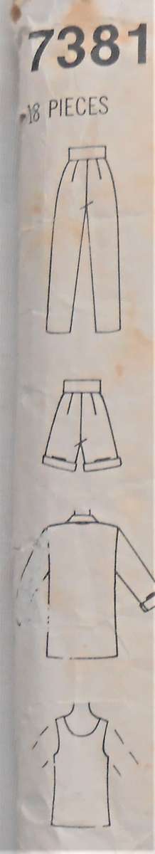 SIMPLICITY 7381 PANTS-SHORTS-UNLINED JACKET-TOP SIZE 14  SEE LISTING