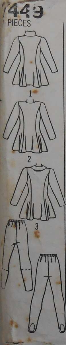 SIMPLICITY 7449 LEGGINGS IN 3 LENGTHS & TOPS SIZE KK 8 - 14 COMPLETE-PART CUT