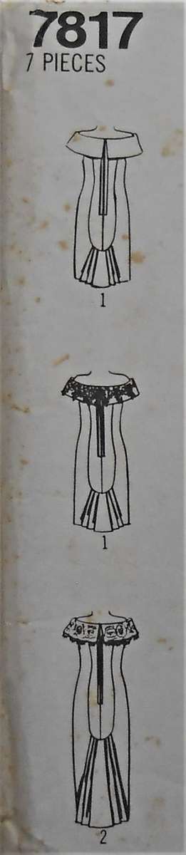 SIMPLICITY 7817 FITTED LINED DRESS OFF THE SHOULDER COLLAR+PLEATED FISHTAIL  SIZE N 10 - 14 COMPLETE