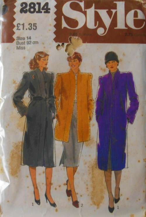 STYLE 2814 COAT IN 2 LENGTHS SIZE 14 BUST 92 CM COMPLETE-ZIPLOC BAG