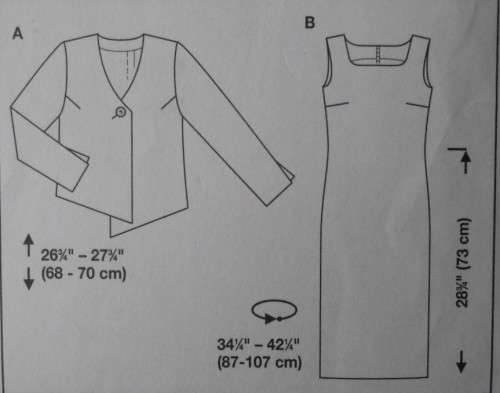 BURDA 8511 LADIES DRESS & SHORT JACKET SIZES 6-8-10-12-14-16-18 COMPLETE