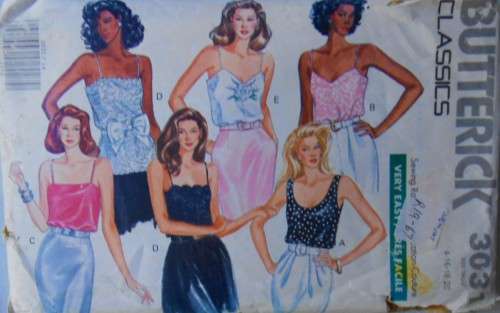 BUTTERICK 3031 SEMI FITTED TOPS SIZES 14-16-18-20 COMPLETE
