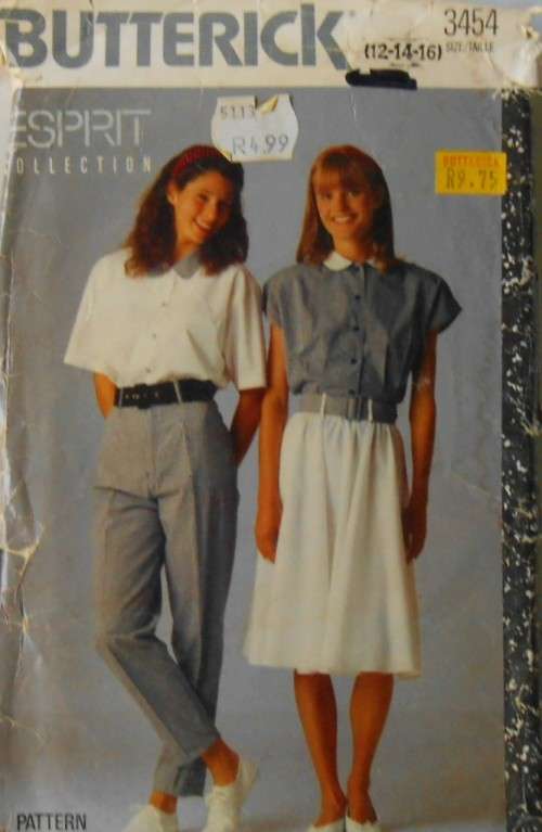 BUTTERICK 3454 TOP-SKIRT-PANTS SIZE 12-14-16 SEE LISTING