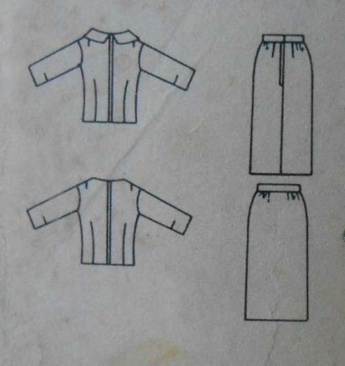 VINTAGE BUTTERICK 4141 TWO PIECE DRESS SIZE 16 BUST 36 COMPLETE-ZIPLOC BAG