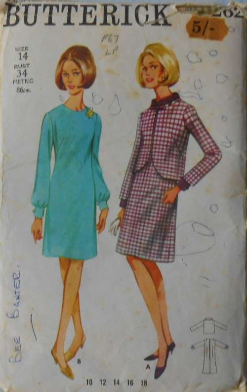 BUTTERICK 4262 DRESS & JACKET SIZE 14 BUST 34 COMPLETE