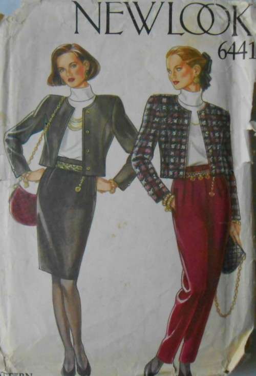 NEW LOOK PATTERNS 6441 SHORT JACKET & SKIRT SIZE 8-18 POCKET PATTERN NOT SUPPLIED-CUT TO 12-ZIPLOC